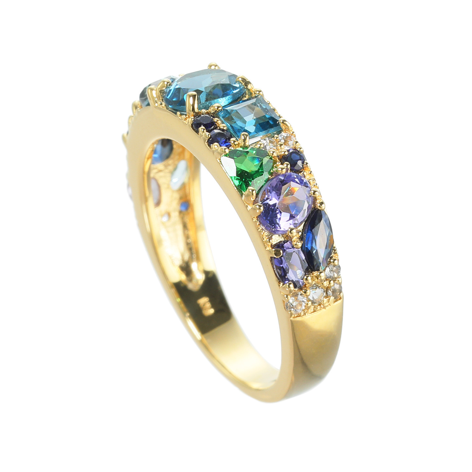 カレイドスコピオ 指先の展覧会 １８Ｋ マルチカラージェム リング
