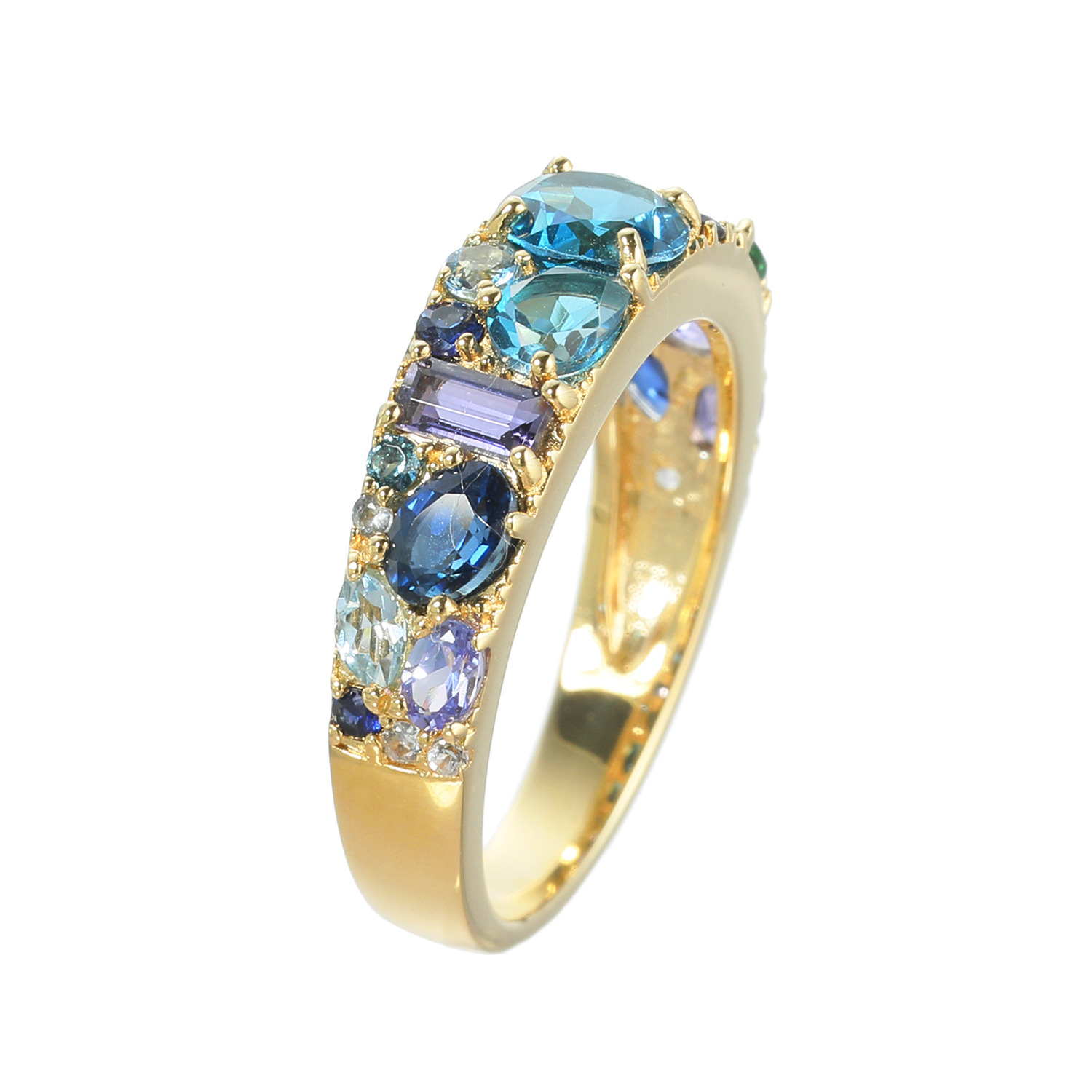 カレイドスコピオ 指先の展覧会 １８Ｋ マルチカラージェム リング