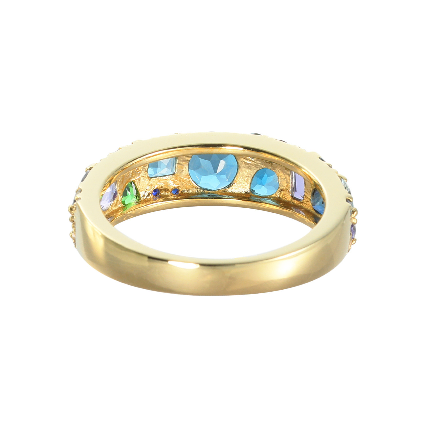 カレイドスコピオ 指先の展覧会 １８Ｋ マルチカラージェム リング