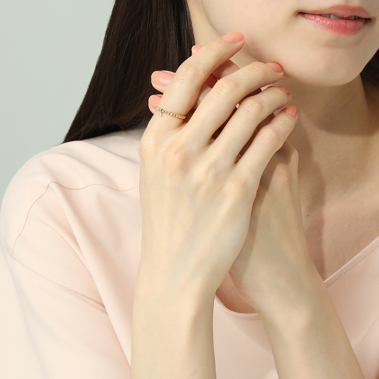 エクラプリュス １８Ｋ ダイヤモンド付 ドッティリング