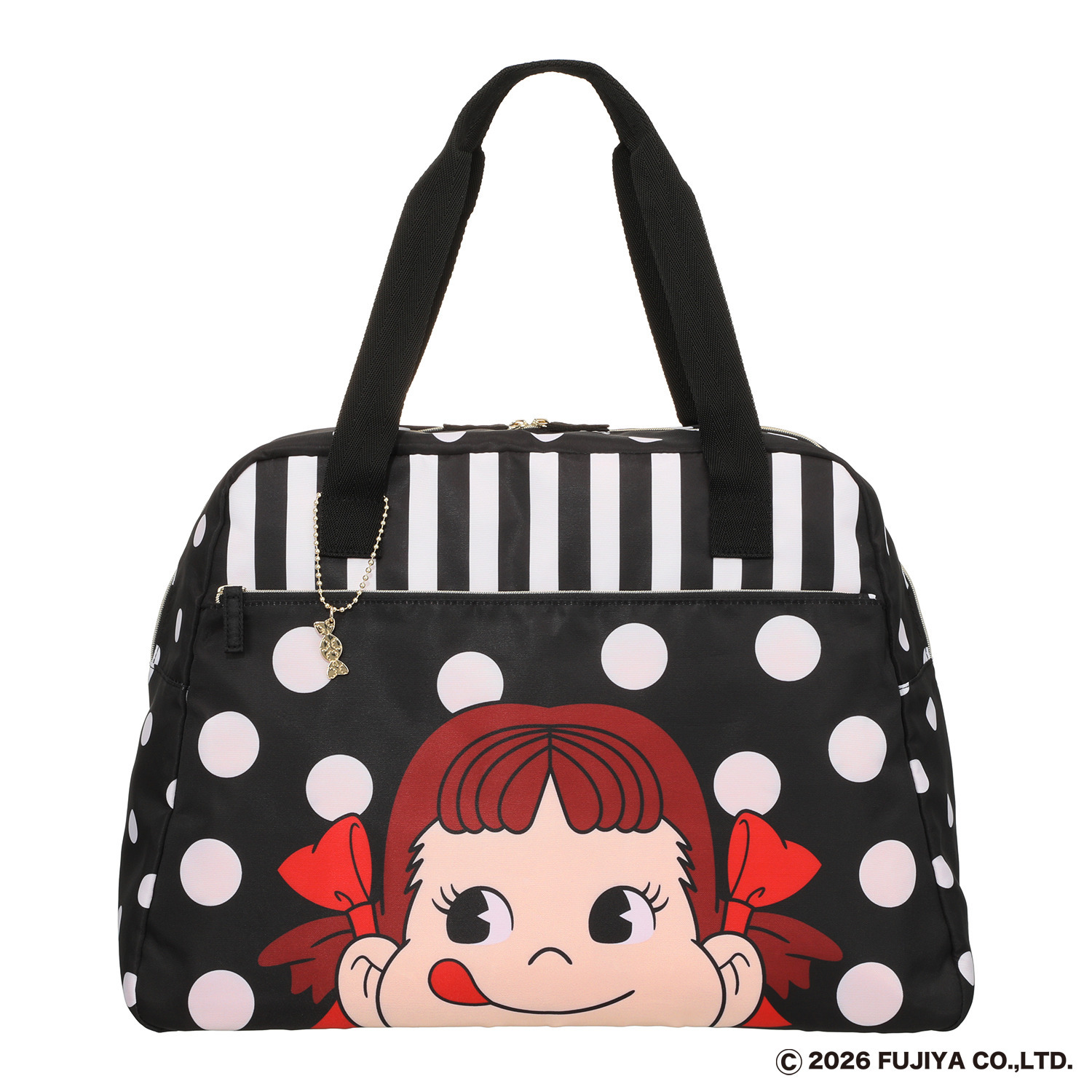 ペコちゃん ポケッタブル トラベルトートバッグ キャンディーチャーム付