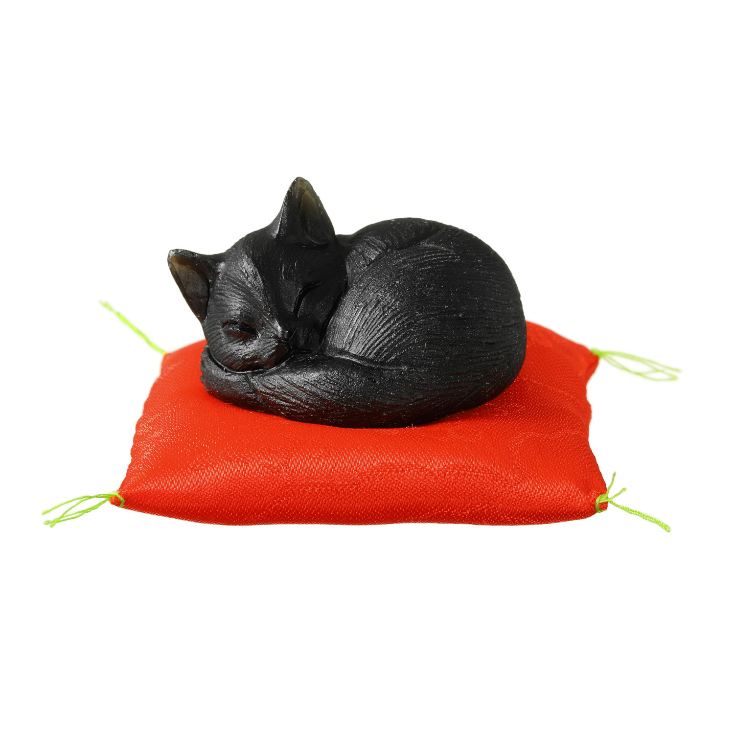 貴煌 天然石 眠り猫 置物