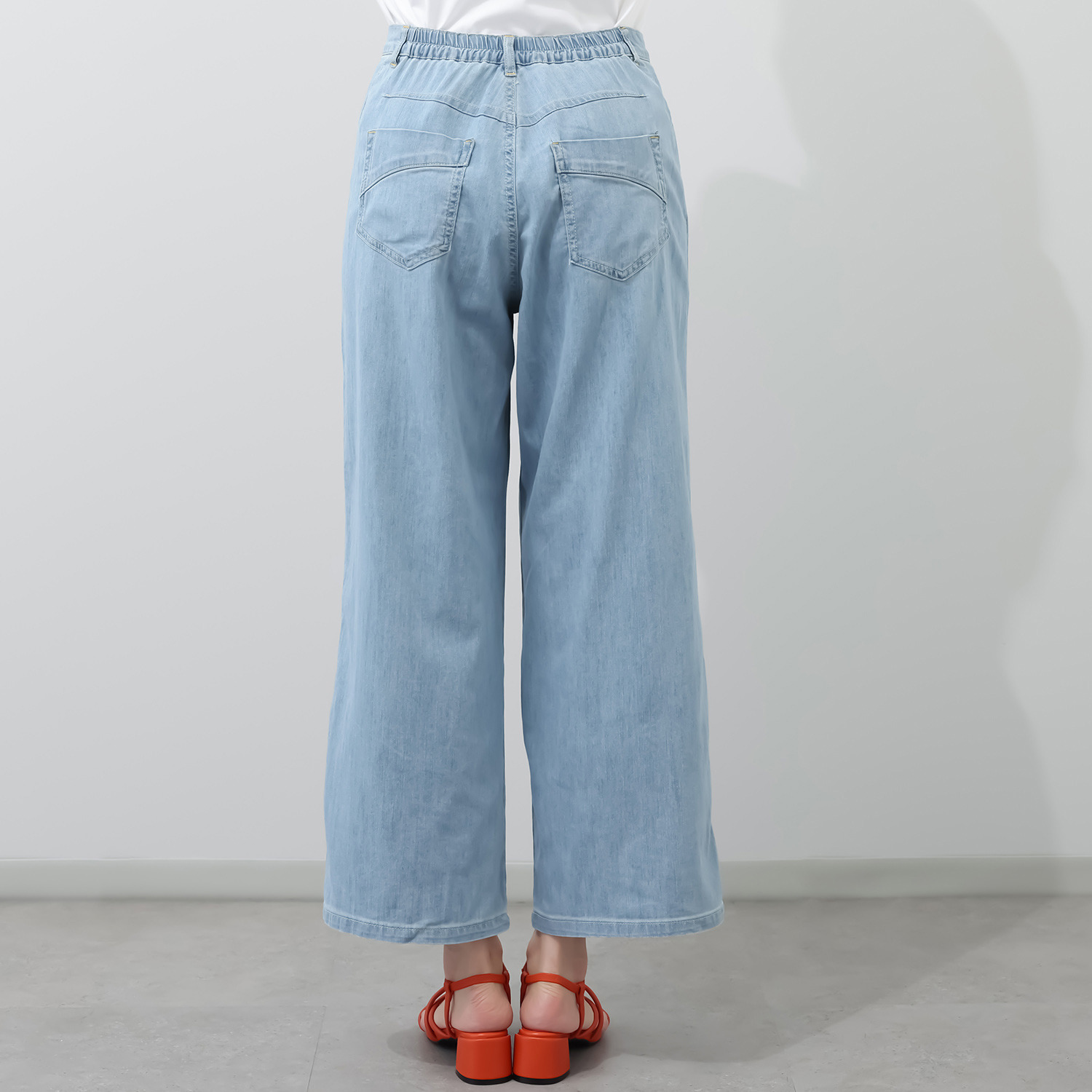 ビヨリー 軽やか・さらっと快適 涼やか木陰デニム ワイドストレートパンツ