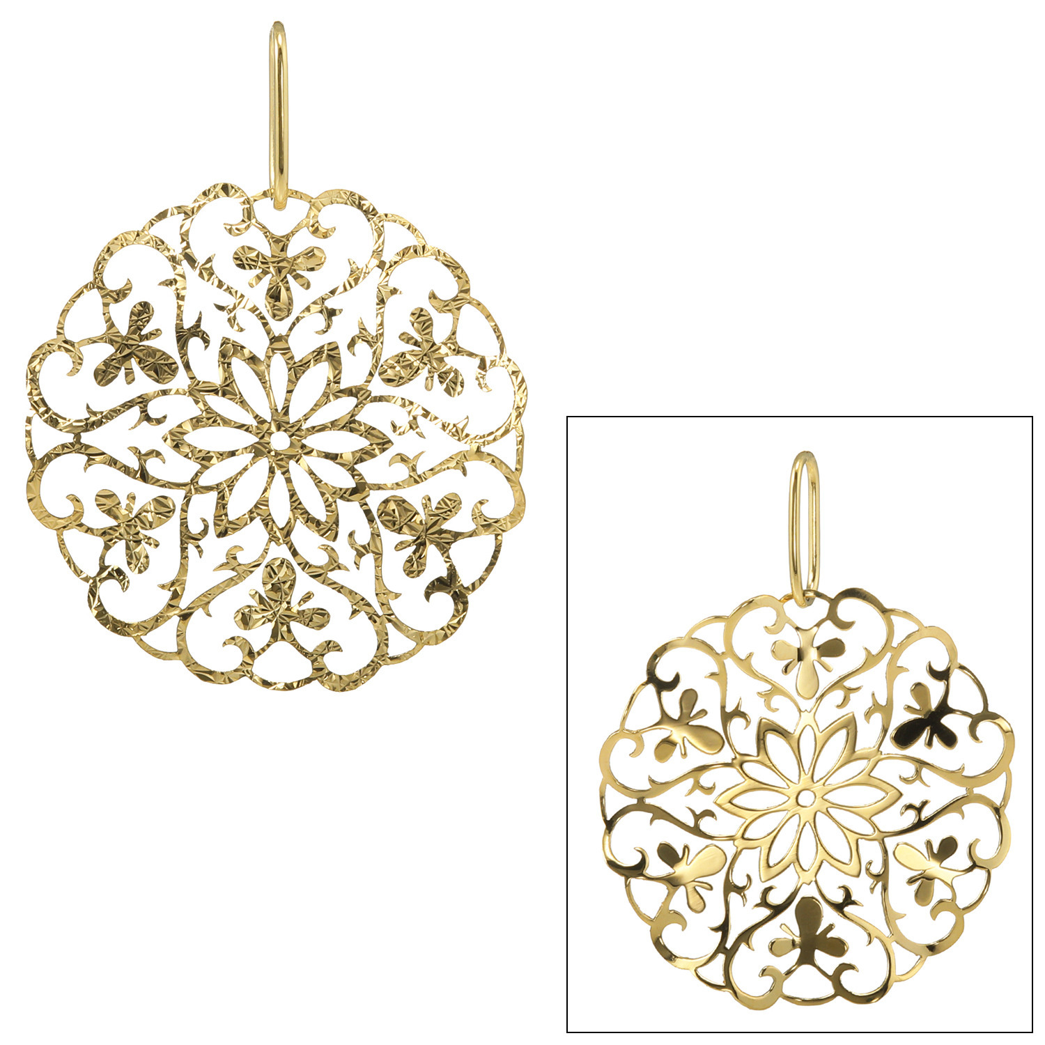 オーサムジュエリー １８Ｋ 透かし柄 リバーシブル ペンダントトップ