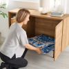 爽やかブルー 素足も喜ぶ さらさらタッチカーペット “ペルエスターテ” ＜１９０×１９０ｃｍ＞