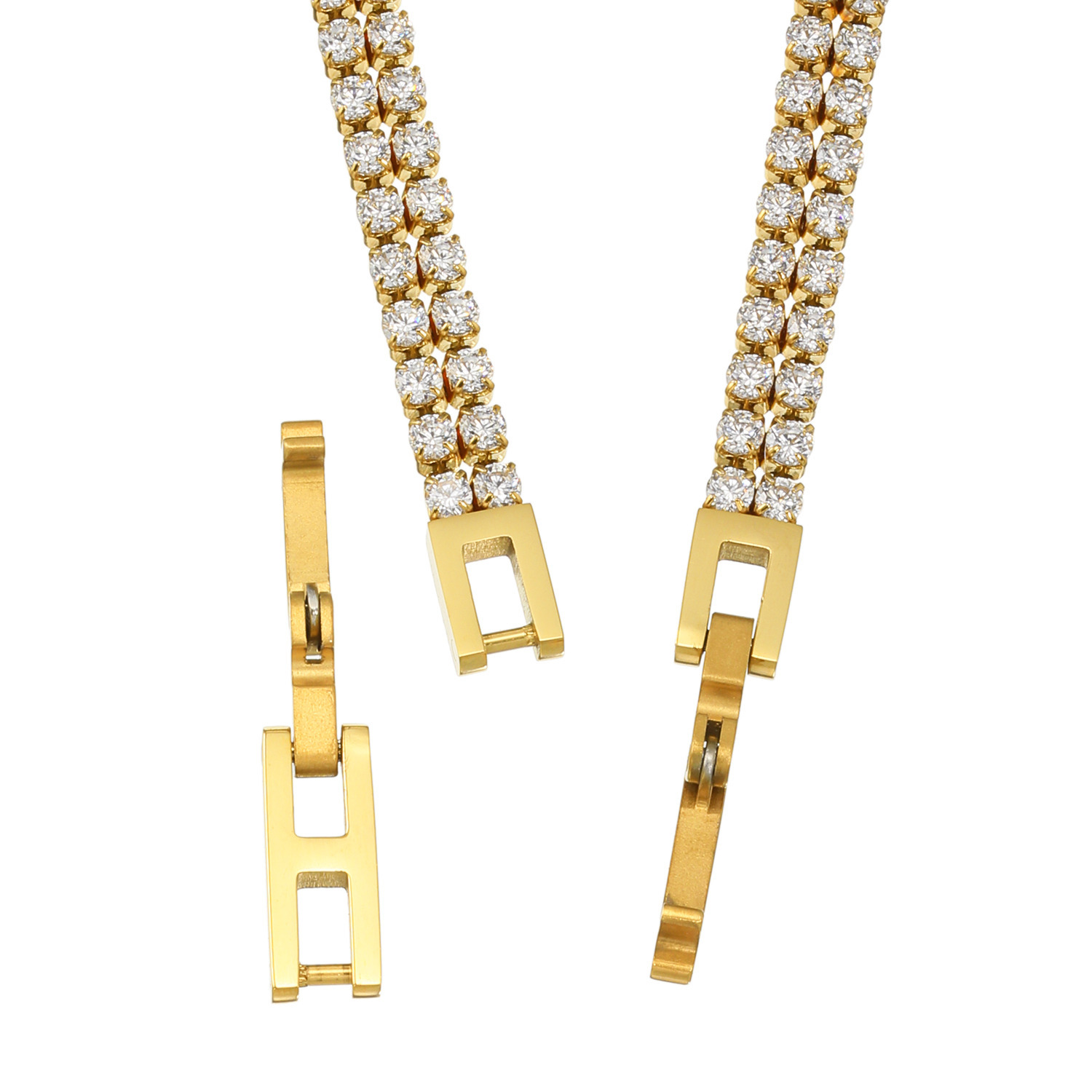 デルークス サージカルステンレス ＣＺ ダブルラインブレスレット