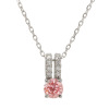 クルティール サージカルステンレス ピンク＆クリアーカラー ラボラトリーグロウン ダイヤモンド ペンダント