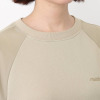 メリトゥーリ ワンポイント刺しゅう 袖シャーリング 異素材切替プルオーバー