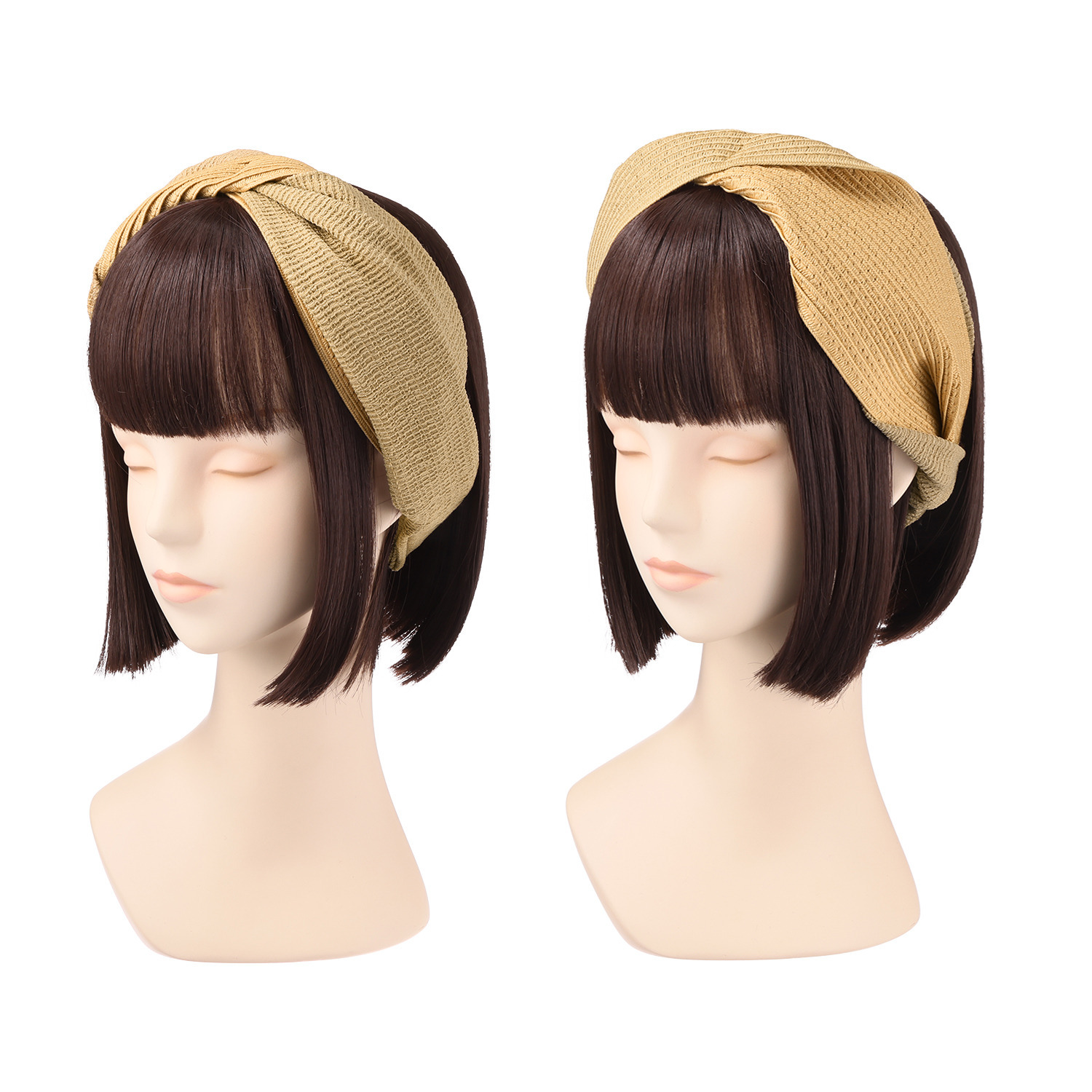 アッピア 洗えるブレード＆リブ風 リバーシブルヘアバンド
