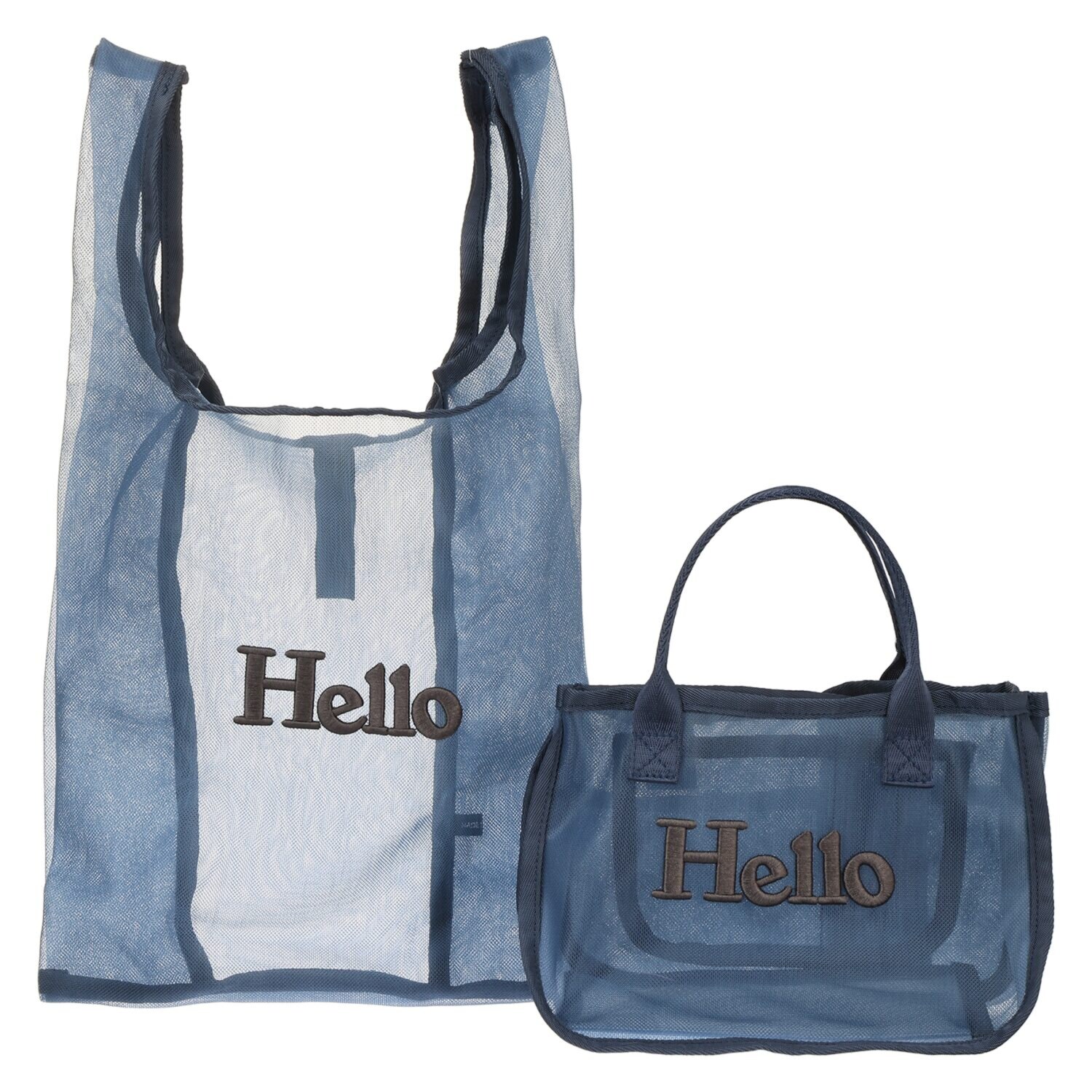 グッシオイタリー Ｈｅｌｌｏロゴ刺しゅう メッシュバッグインバッグ ＜マルシェバッグ付＞