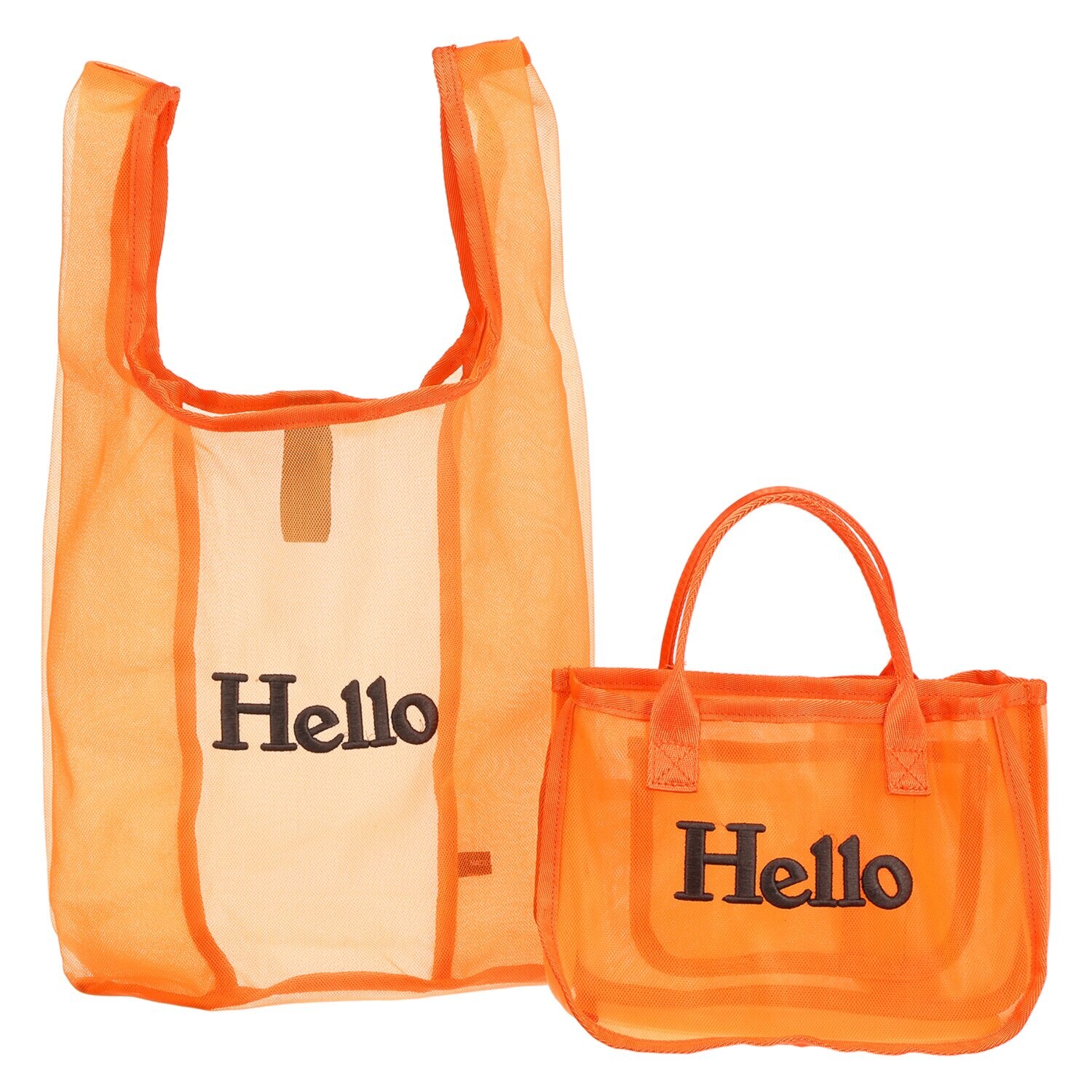 グッシオイタリー Ｈｅｌｌｏロゴ刺しゅう メッシュバッグインバッグ ＜マルシェバッグ付＞