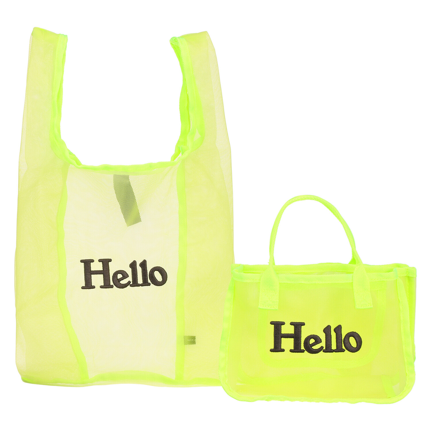 グッシオイタリー Ｈｅｌｌｏロゴ刺しゅう メッシュバッグインバッグ ＜マルシェバッグ付＞