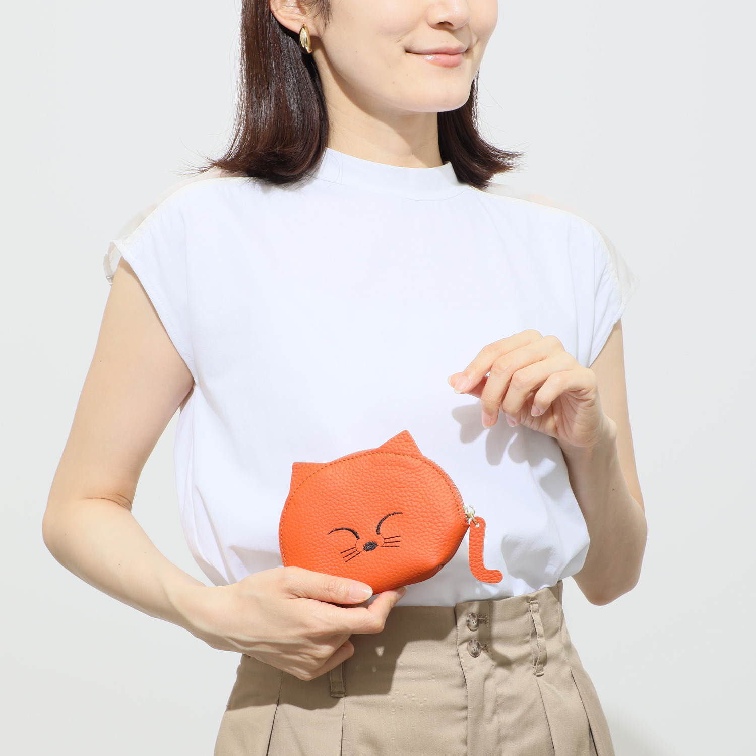 グッシオイタリー カウレザー ネコちゃんマルチケース ＜親子セット＞