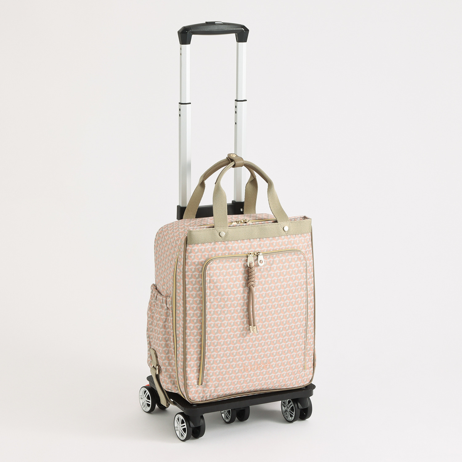 ＥＬＬＥ　ＳＰＯＲＴ はっ水 取り外してリュックになる キューブ柄 キャリーカート