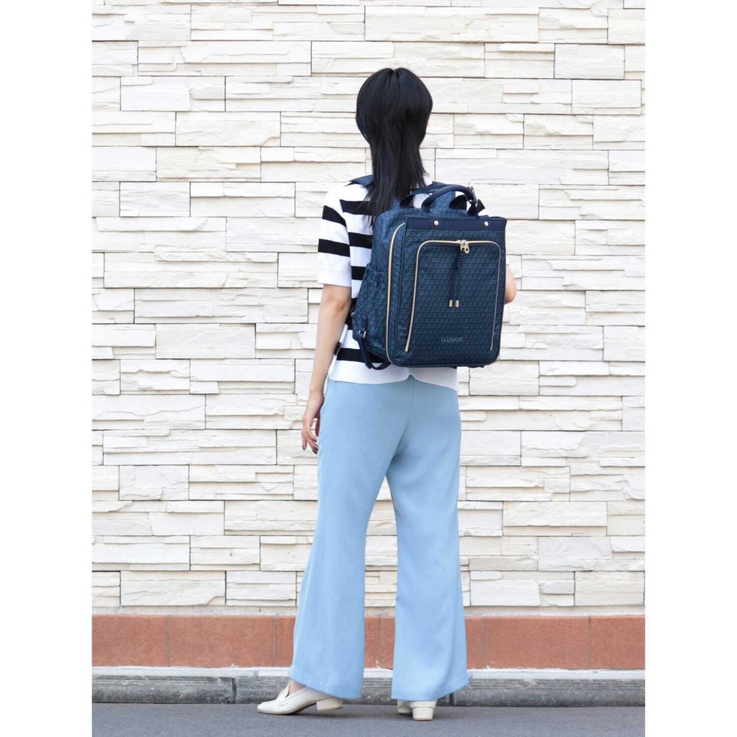 ＥＬＬＥ　ＳＰＯＲＴ はっ水 取り外してリュックになる キューブ柄 キャリーカート