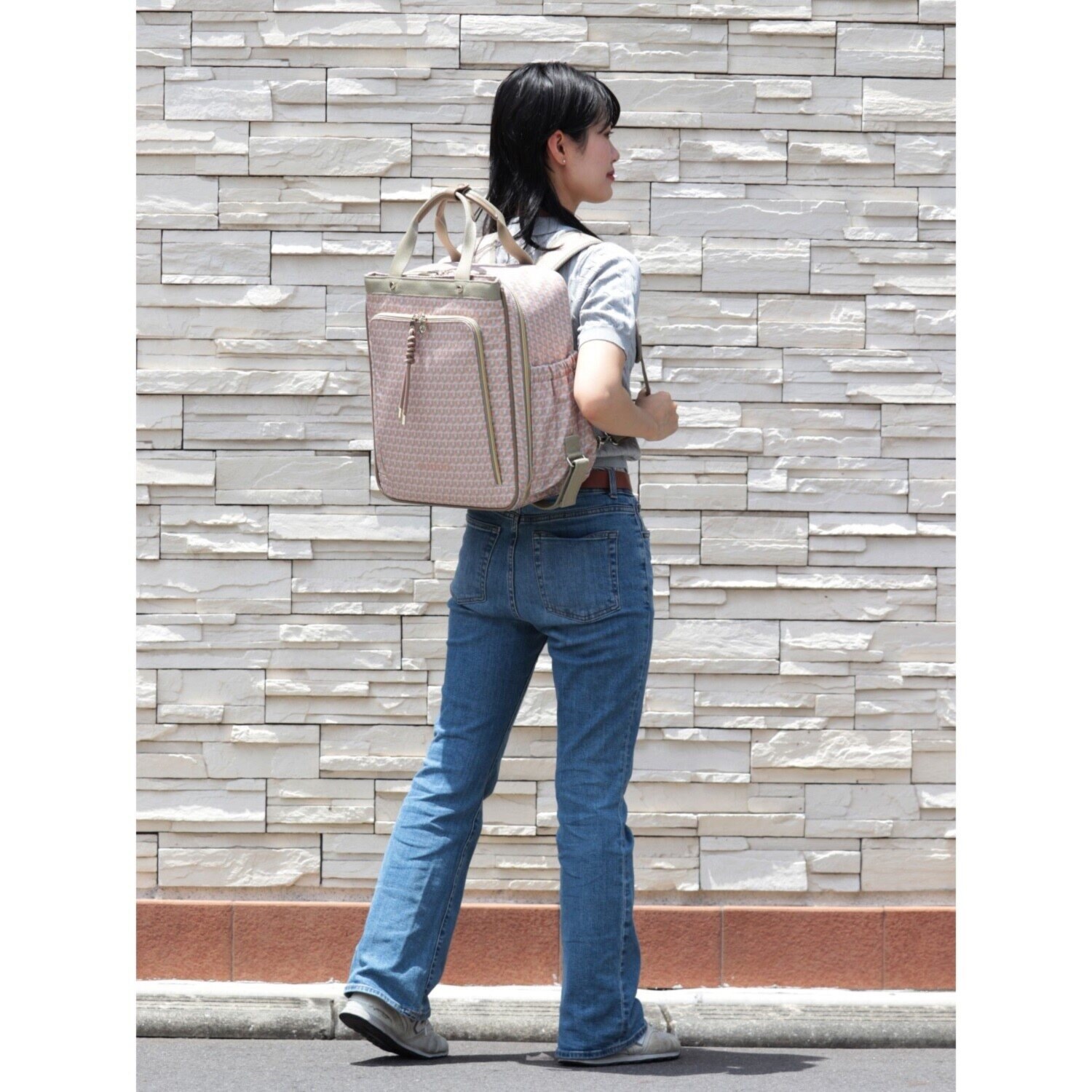 ＥＬＬＥ　ＳＰＯＲＴ はっ水 取り外してリュックになる キューブ柄 キャリーカート