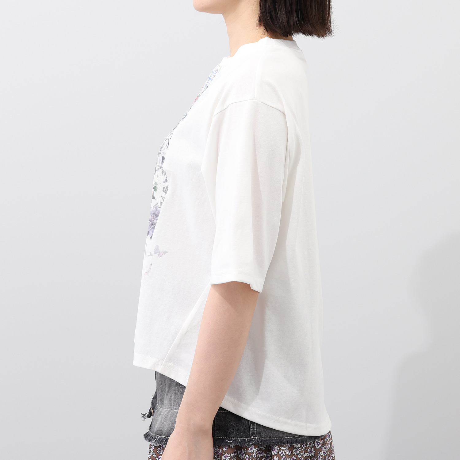 スカラー 接触冷感 コラージュ柄Ｔシャツ