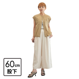 エムズ　スタイル 落ち感抜群 ウエストリブアクセント ソフトカーゴワイドパンツ ＜股下６０ｃｍ＞
