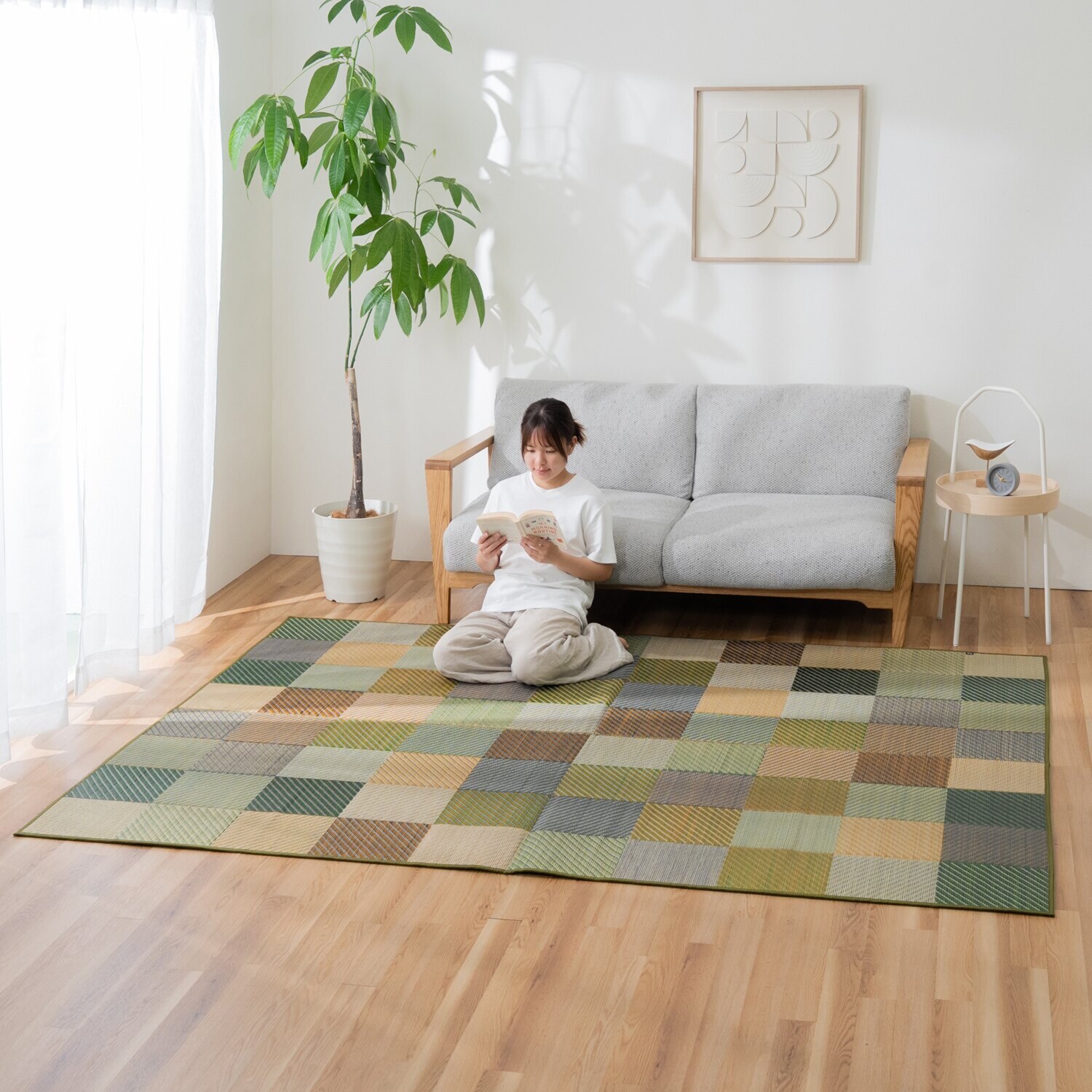 イケヒコ さらっと涼やかお部屋彩る 熊本産い草を織った 日本製い草ラグ ＜１９１×２５０ｃｍ＞
