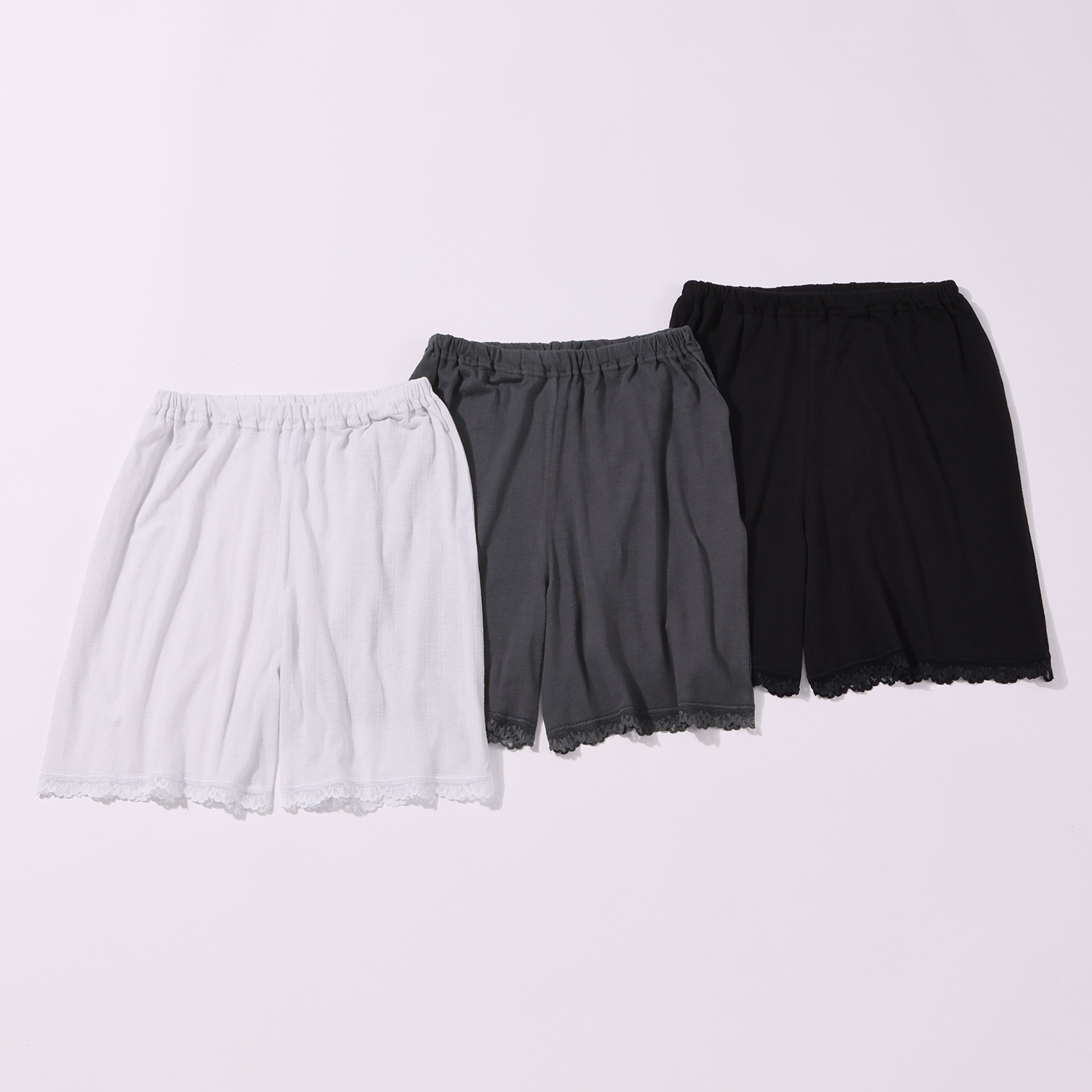 ジュエル 抗菌防臭・綿１００％ エアリーなメッシュ ショートペチパンツ ３枚セット