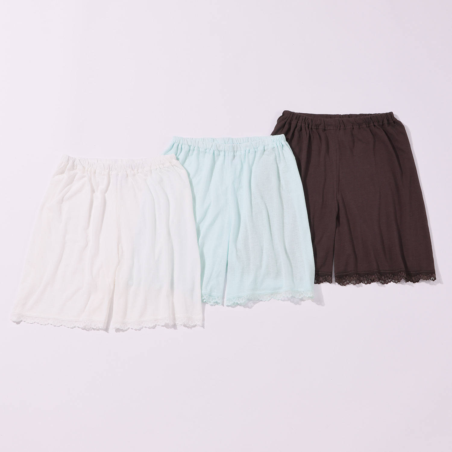 ジュエル 抗菌防臭・綿１００％ エアリーなメッシュ ショートペチパンツ ３枚セット
