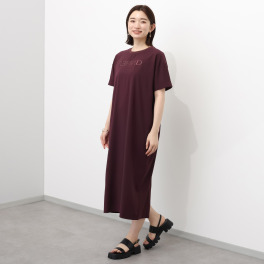 ヘブンアンドアース 接触冷感・ＵＶカット 異素材刺しゅう Ｔワンピース