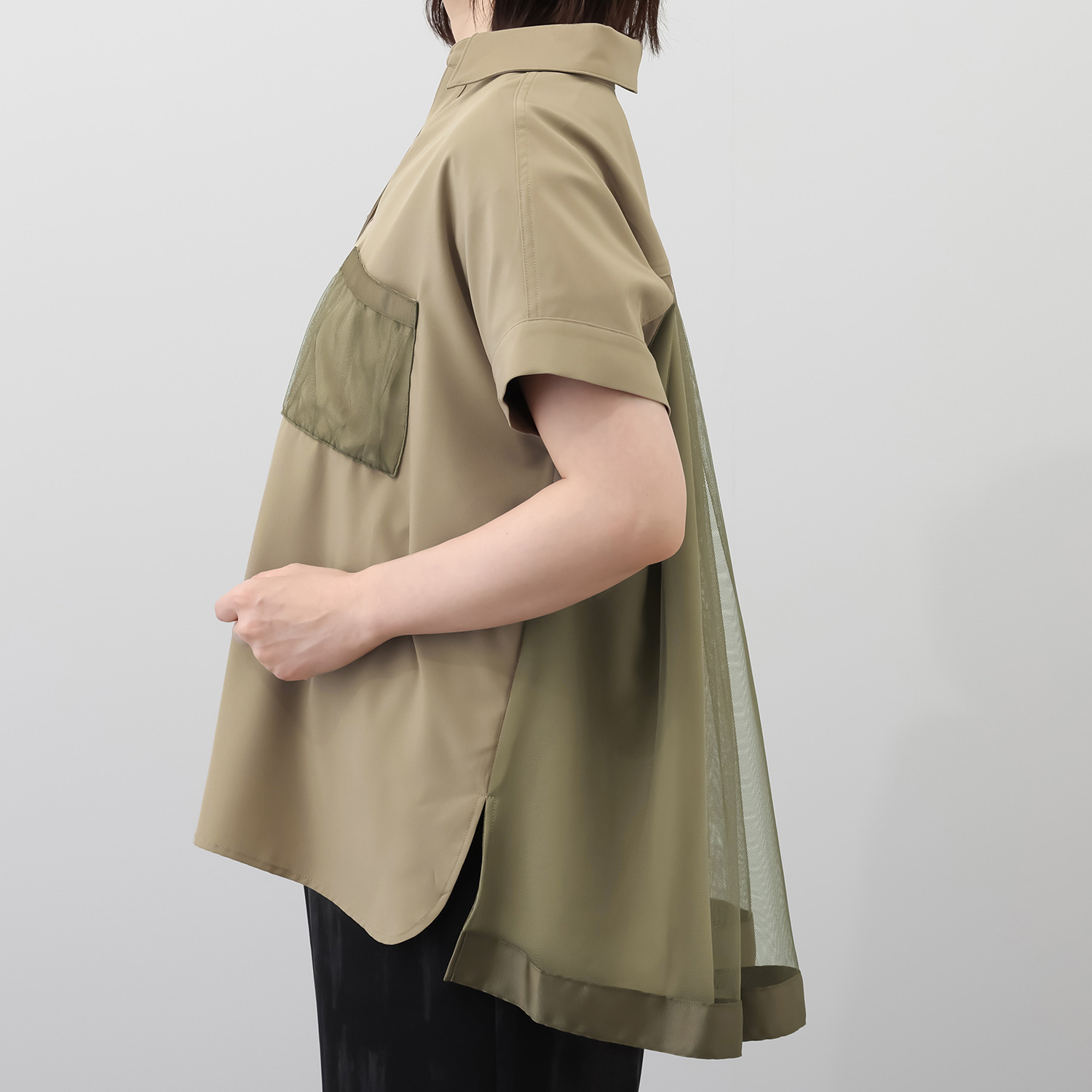 ヘブンアンドアース 接触冷感 チュールドッキングシャツ
