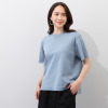 ミューリエ リュラックスできちんと 配色スリーブ プレーディングニット Ｔシャツ