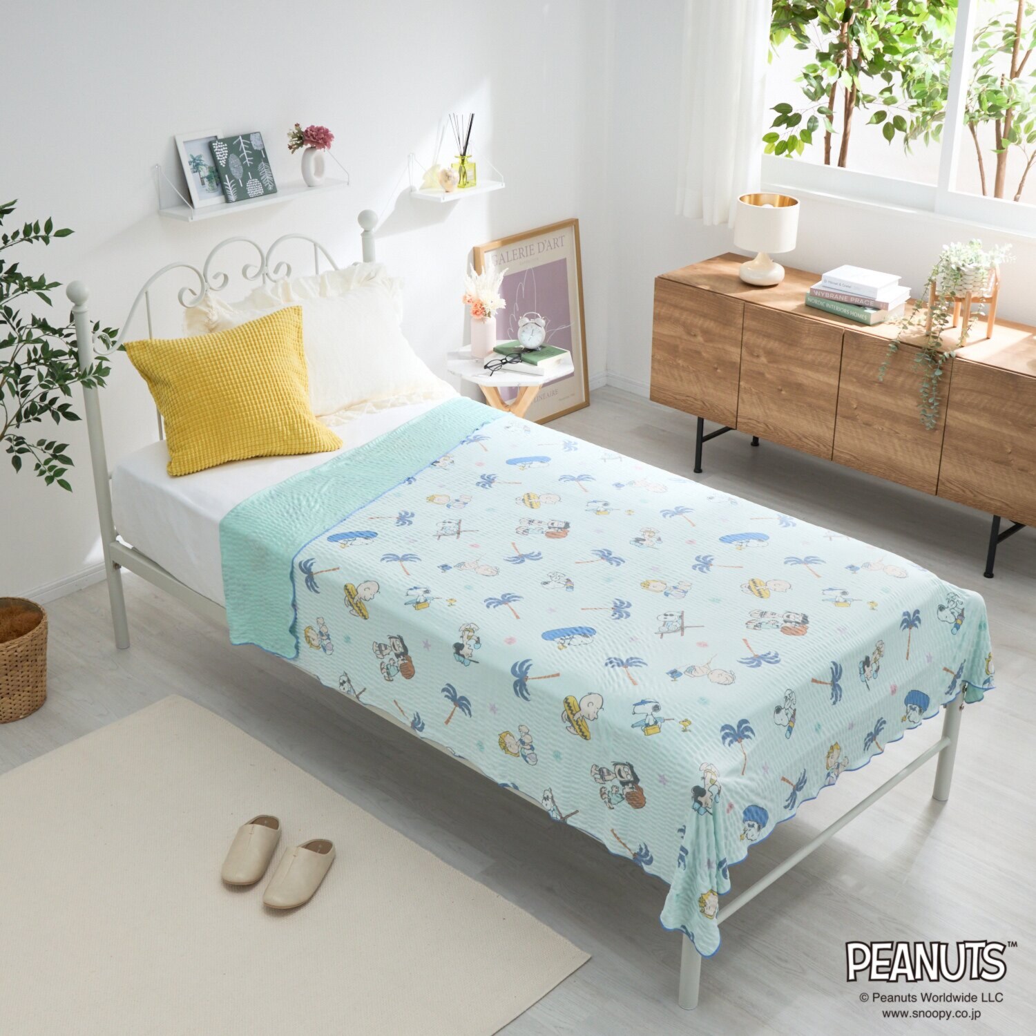 スヌーピー ＰＥＡＮＵＴＳ ＢＥＡＣＨ くしゅくしゅクールケット ＜シングル＞
