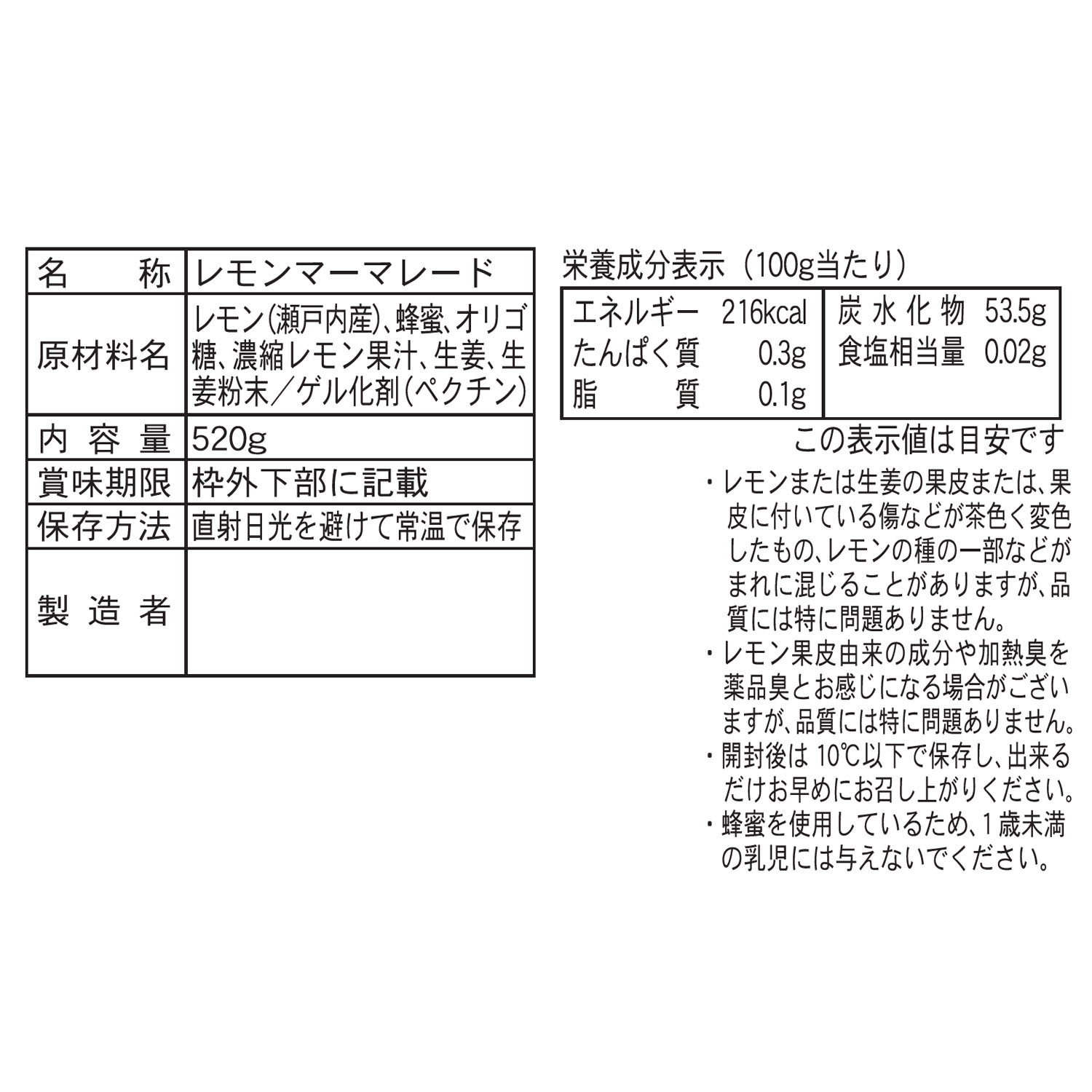 すっきりさわやか ハニー＆レモンジンジャー