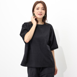 オカモト商店 儀右ヱ門 久留米かすり 風抜けシルエット ドルマンＴシャツ