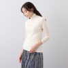 天使の綿シフォン 極上の肌触り！ ボトルネック 一重長袖プルオーバー