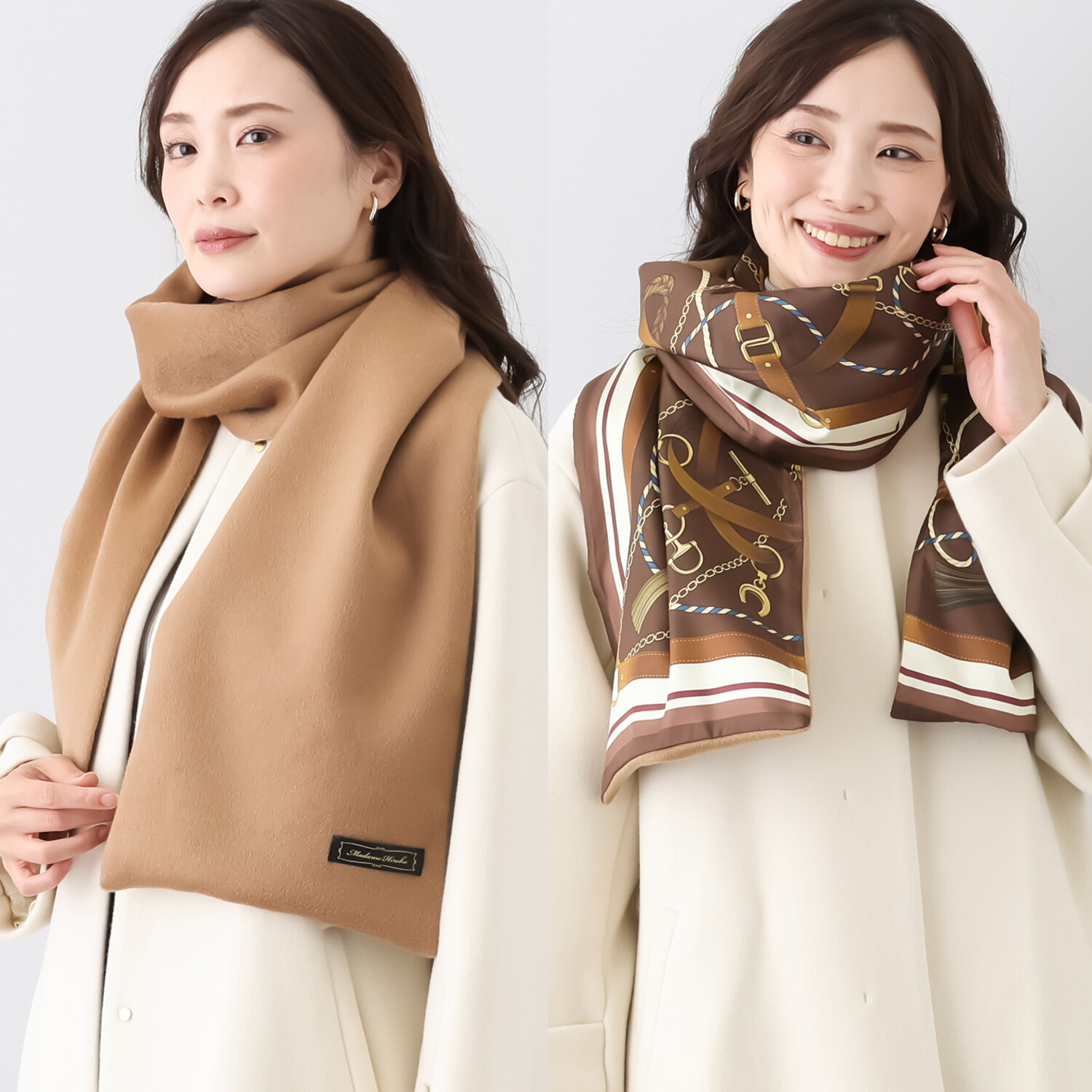 マダムヒロコ リュクスプリミエール シルクカシミヤ リバーシブルストール