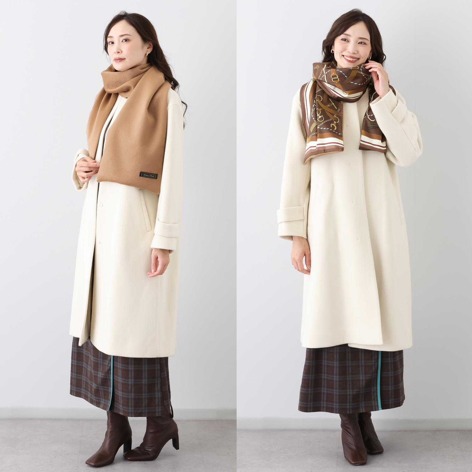 マダムヒロコ リュクスプリミエール シルクカシミヤ リバーシブルストール