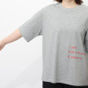 ラ　ヴァーグ　デトワール 袖口ターンバック ソフトコットン混天竺 メッセージプリント リラックスＴシャツ