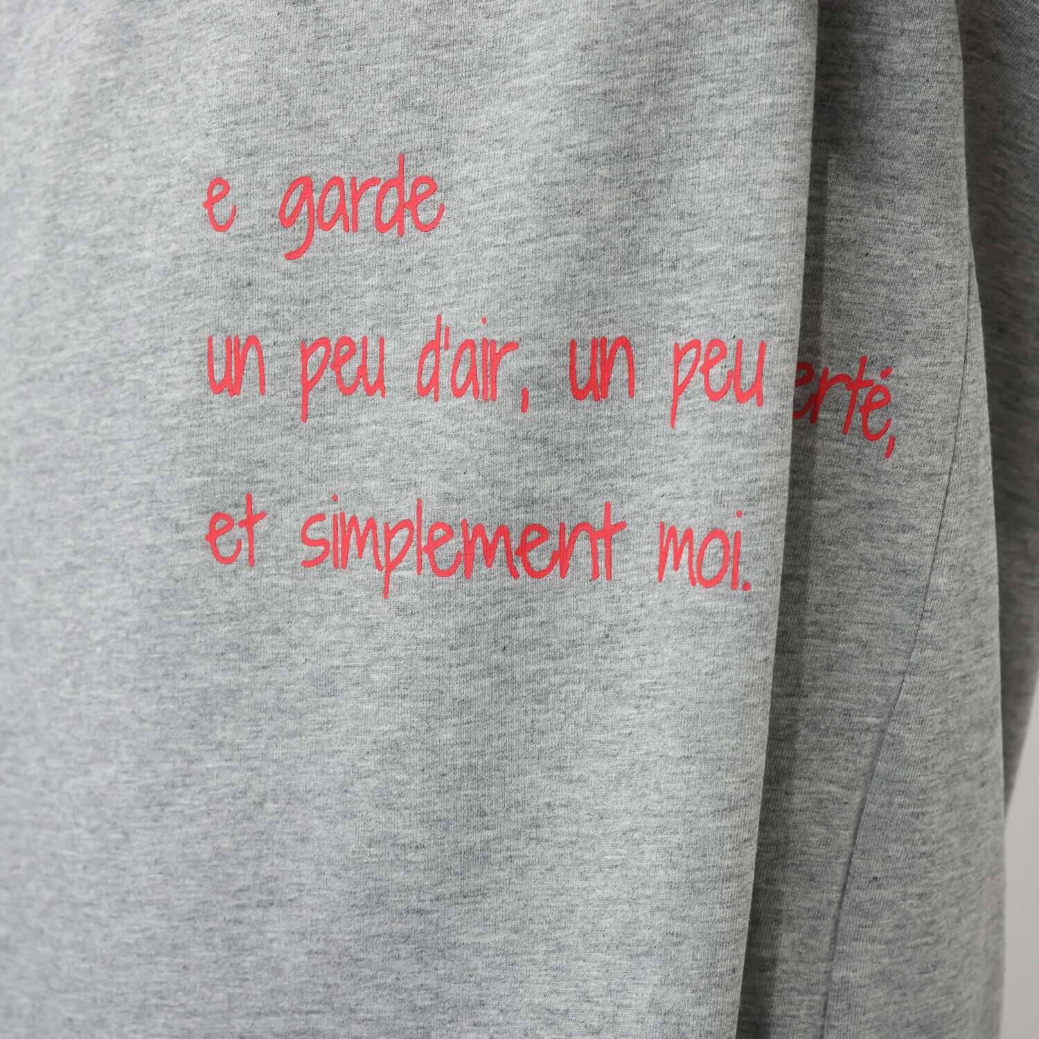 ラ　ヴァーグ　デトワール 袖口ターンバック ソフトコットン混天竺 メッセージプリント リラックスＴシャツ