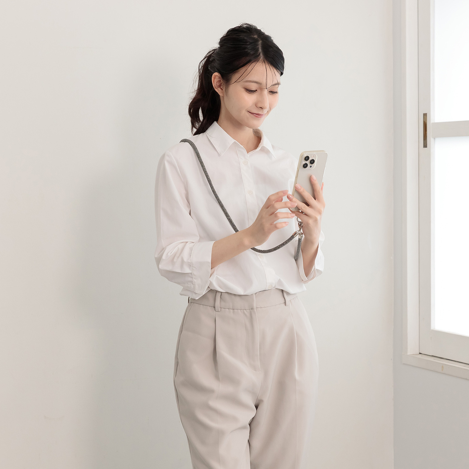 エイディア ジュエリー感覚で使える！ ビジュウスマホストラップ ２本セット