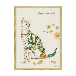 インテリアアート アニマルシルエットアート “キャットＳ” ＜約１２．５ｘ１７ｃｍ＞