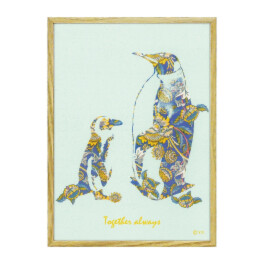 インテリアアート アニマルシルエットアート “ペンギン親子Ｓ” ＜約１２．５ｘ１７ｃｍ＞
