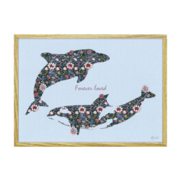 インテリアアート アニマルシルエットアート “ドルフィン＆ キラーホエールＳ” ＜約１７ｘ１２．５ｃｍ＞