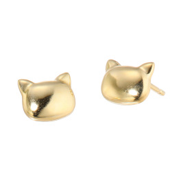 エムイー・ブリランテ １８Ｋ ふっくら猫モティーフ ピアス