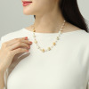 ジュペレ　ジョーヌ １８Ｋ 白蝶パール＆ 国産ベビーアコヤパール ゴールデンミックス ステーションネックレス