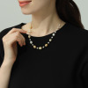 ジュペレ　ジョーヌ １８Ｋ 白蝶パール＆ 国産ベビーアコヤパール ゴールデンミックス ステーションネックレス