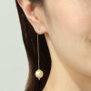 ジュペレ　ジョーヌ １８Ｋ 白蝶パール ロングチェーン ピアス