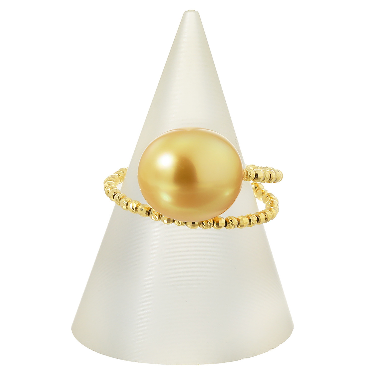 ジュペレ　ジョーヌ １８Ｋ ライトゴールドカラー 白蝶パール トゥインクル フレキシブルリング