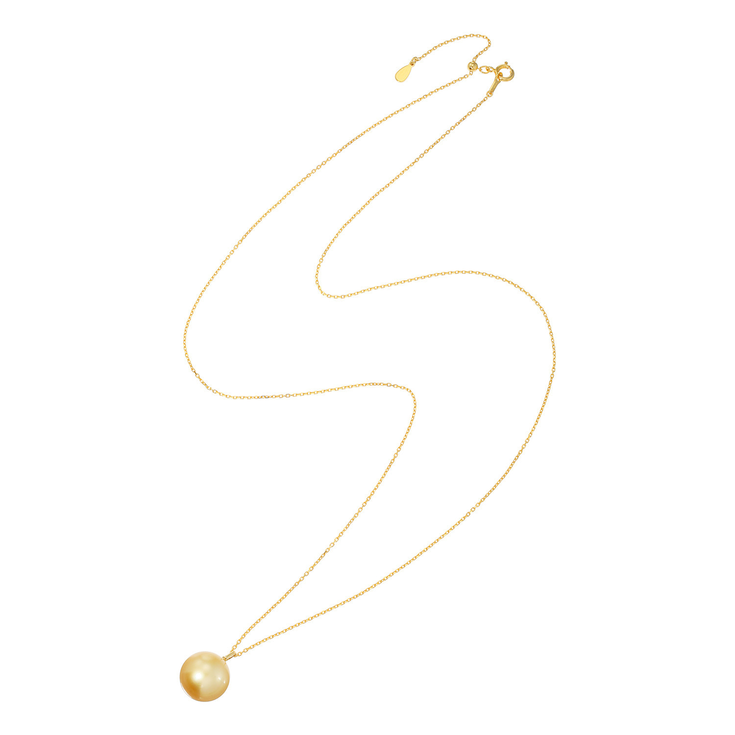 ジュペレ　ジョーヌ １８Ｋ＆シルバー １２ｍｍＵＰ ゴールデン白蝶パール ペンダント