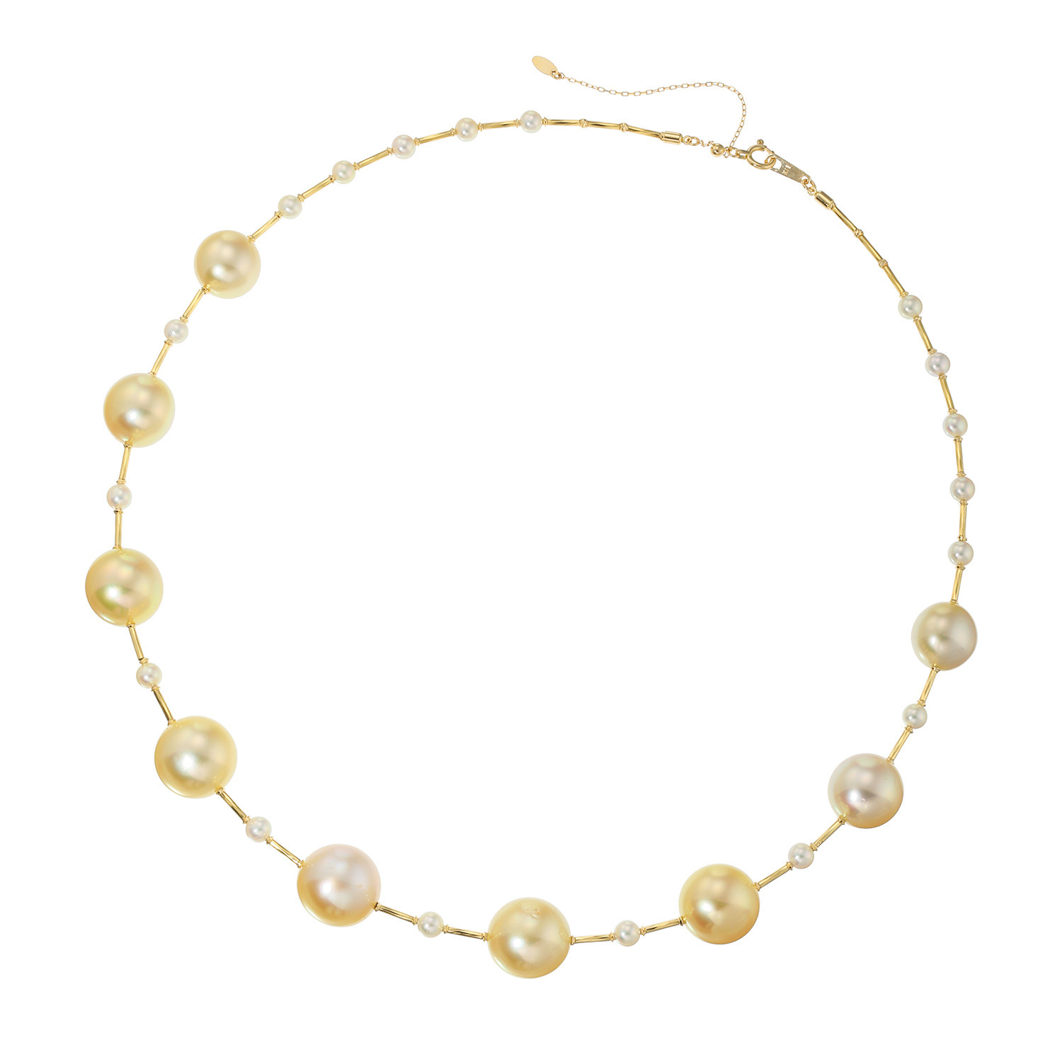 ジュペレ　ジョーヌ １８Ｋ ゴールドカラートーン 白蝶パール＆ 国産ベビーアコヤパール ネックレス