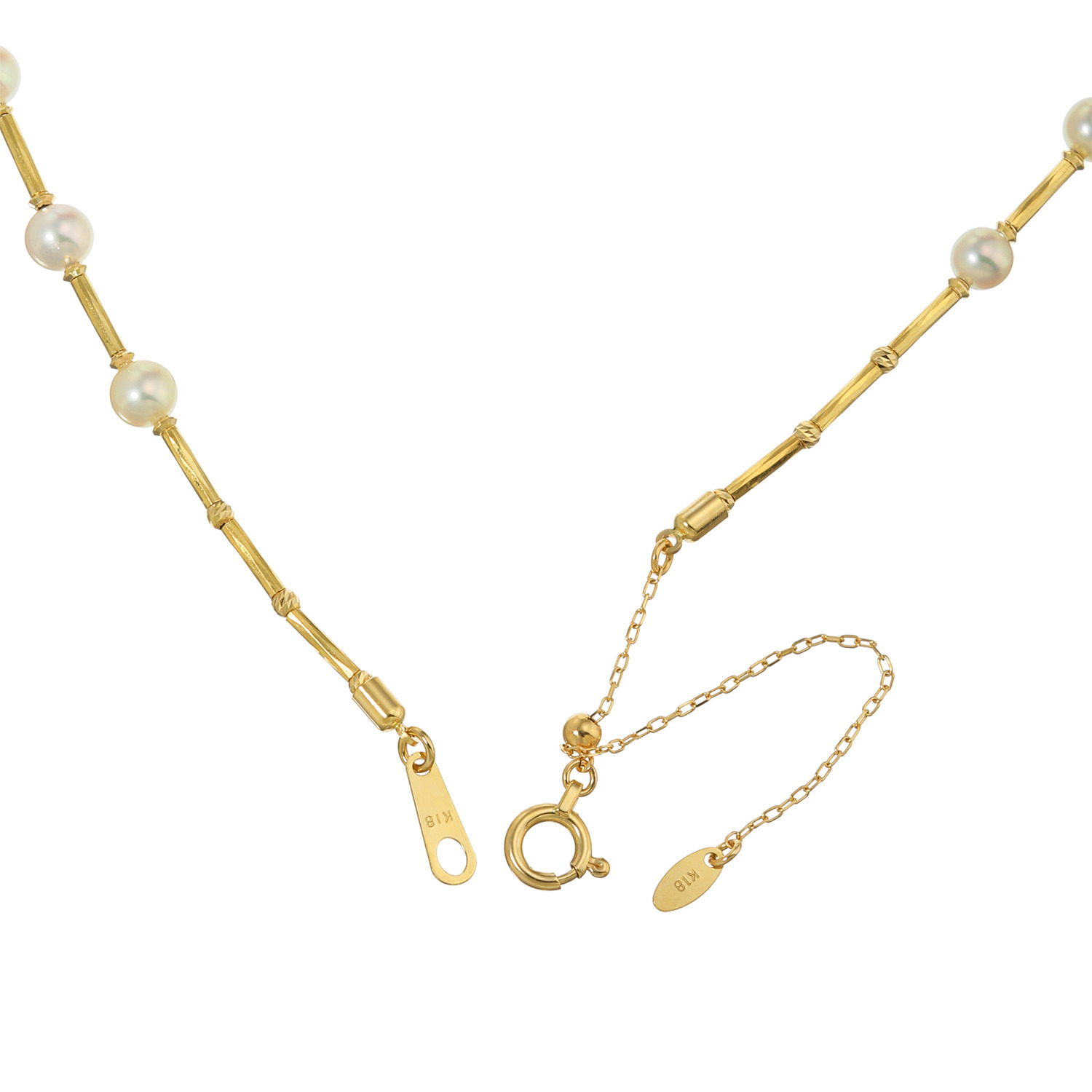 ジュペレ　ジョーヌ １８Ｋ ゴールドカラートーン 白蝶パール＆ 国産ベビーアコヤパール ネックレス