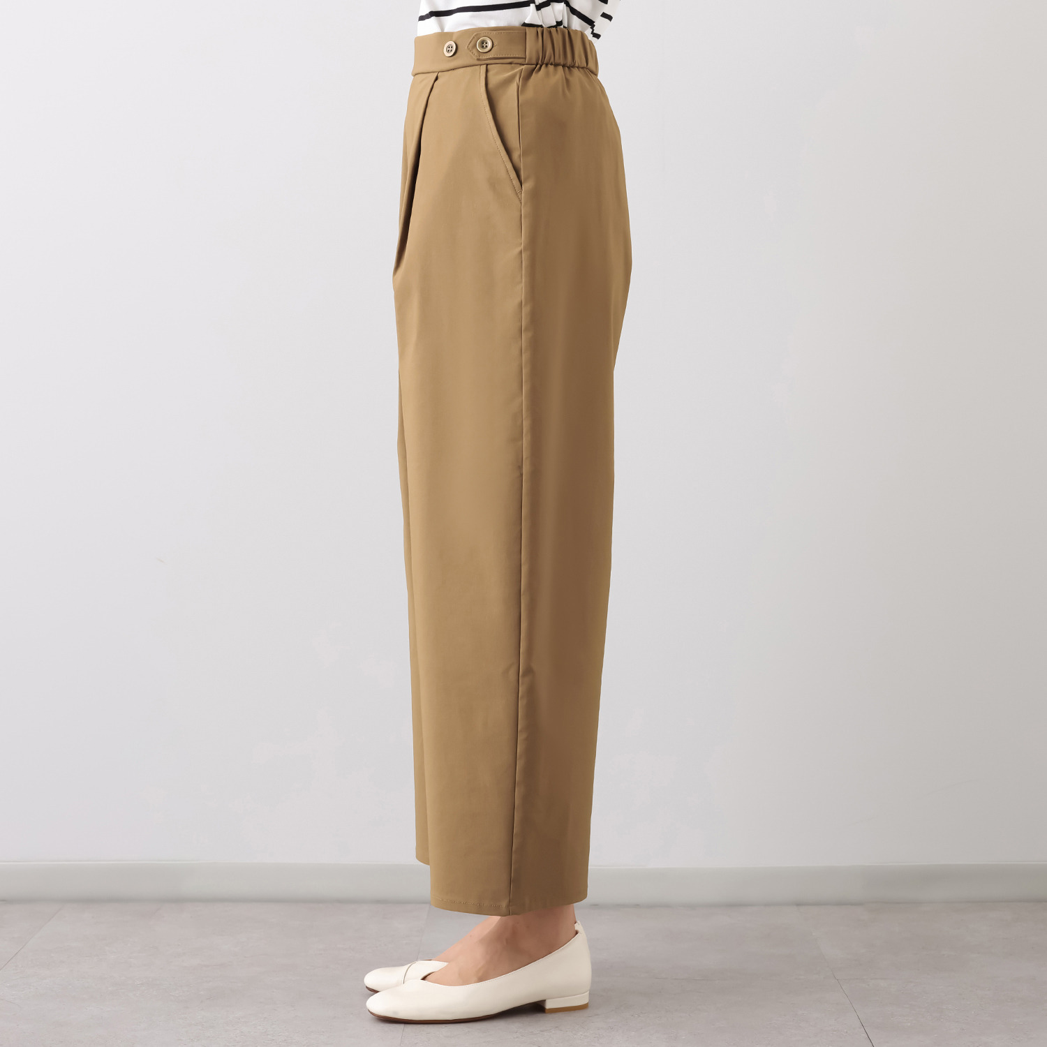 アトリエール ハイパワーストレッチ ライトコットン バレルパンツ