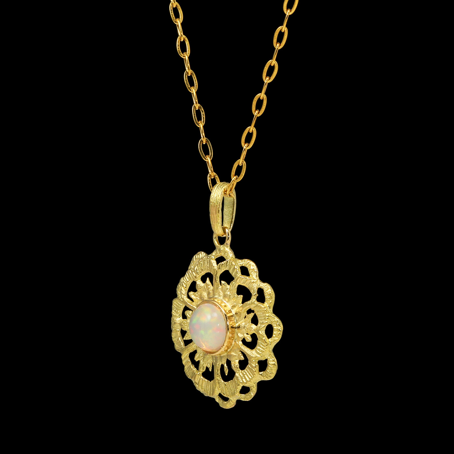 マシュリク １８Ｋ＆ステンレス オパール ロゼッタ文様 ペンダント